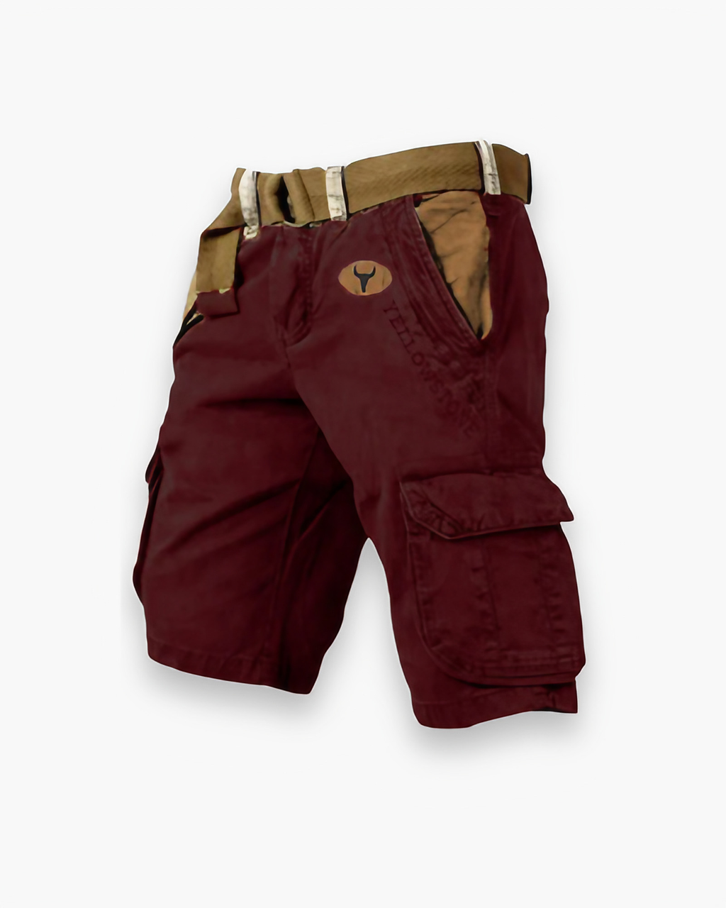 Short cargo homme multipoches, coupe droite, du S au 5XL, rouge