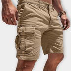 Short cargo homme léger à poches latérales, beige ou noir, beige