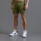 Short chino homme mi-long, au-dessus du genou, six coloris, vert armée