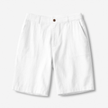 Short en lin homme, taille élastique à cordon, poches, blanc