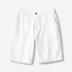Short en lin homme, taille élastique à cordon, poches, blanc