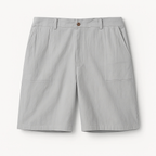 Short en lin homme, taille élastique à cordon, poches, gris