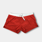 Short de bain homme ajusté, ceinture contrastée, dix coloris, rouge