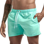 Short de bain homme doublé, cordon et poches, quatorze coloris, vert