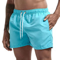 Short de bain homme doublé, cordon et poches, quatorze coloris, bleu