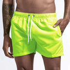 Short de bain homme doublé, cordon et poches, quatorze coloris, vert menthe