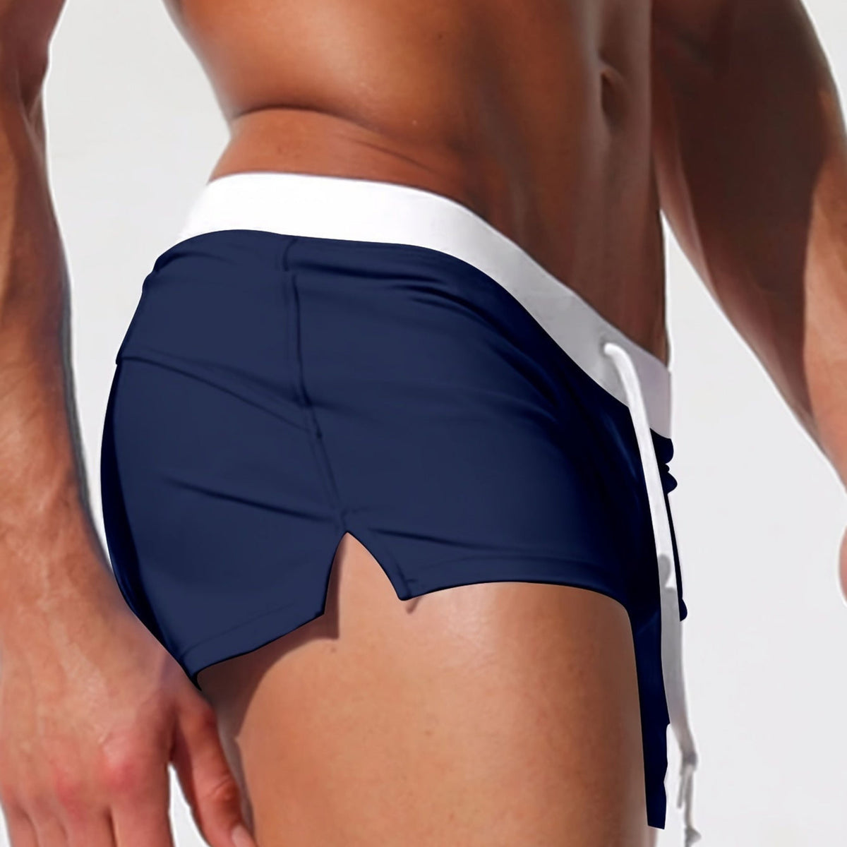 Short de bain homme style sportif, taille ajustable