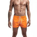 Short de bain homme en tissu extensible, neuf coloris, S au 3XL, orange