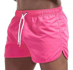 Short de bain homme en tissu extensible, neuf coloris, S au 3XL, rose