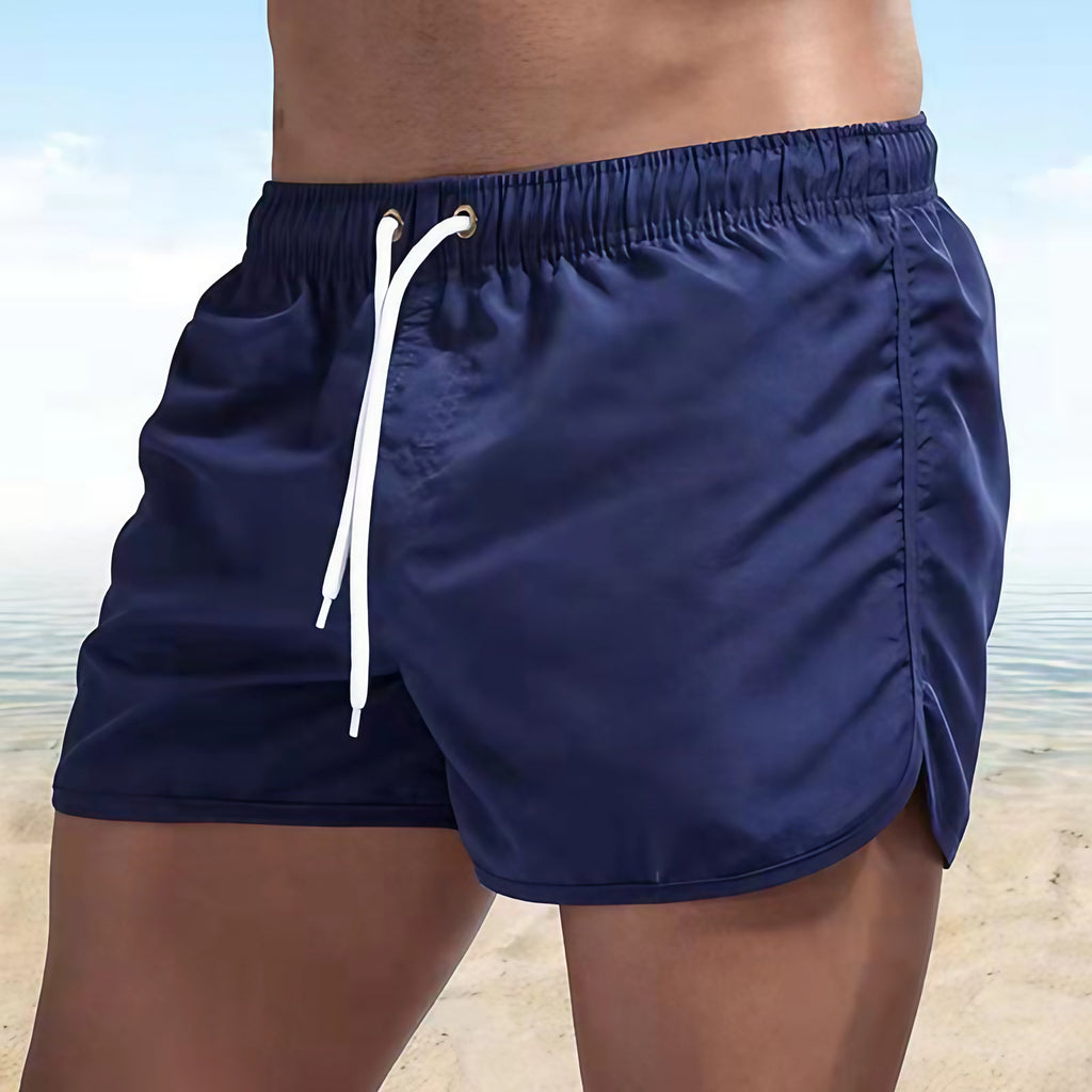 Short de bain homme en tissu extensible, neuf coloris, S au 3XL, bleu marine