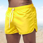 Short de bain homme en tissu extensible, neuf coloris, S au 3XL, jaune