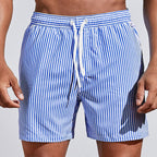 Short de bain homme à taille élastique et filet, du S au 5XL, bleu