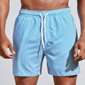 Short de bain homme à taille élastique et filet, du S au 5XL, bleu clair