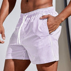 Short de bain homme à taille élastique et filet, du S au 5XL, lavande