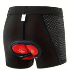 Short de cyclisme homme, coussin gel 3D, séchage rapide, rouge