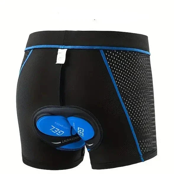 Short de cyclisme homme, coussin gel 3D, séchage rapide, bleu