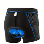 Short de cyclisme homme, coussin gel 3D, séchage rapide, bleu