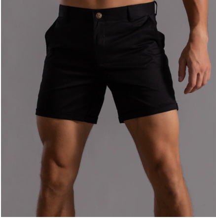 Short d'été homme coupe décontractée, cinq coloris, S au 4XL, noir