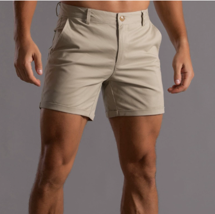 Short d'été homme coupe décontractée, cinq coloris, S au 4XL, kaki