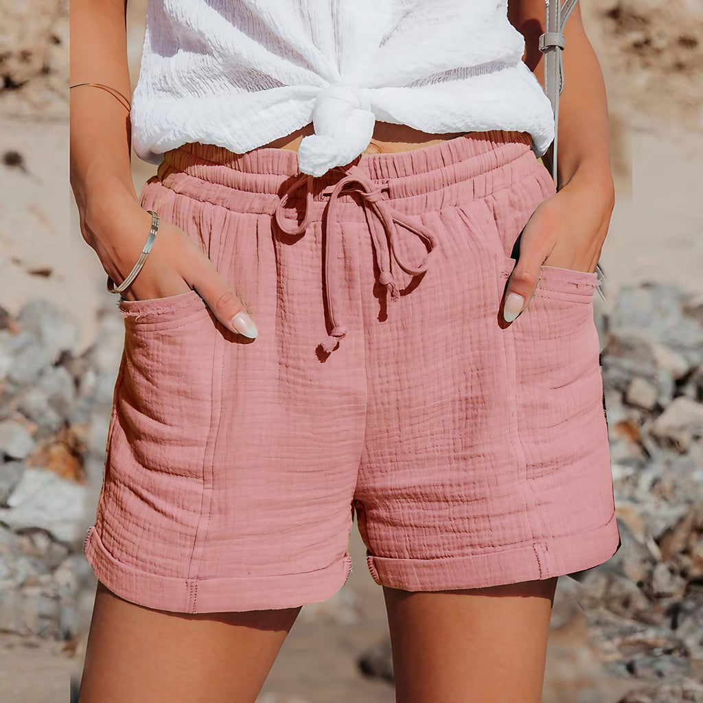 Short d'été femme taille haute, cinq coloris, du XS au 3XL, rose