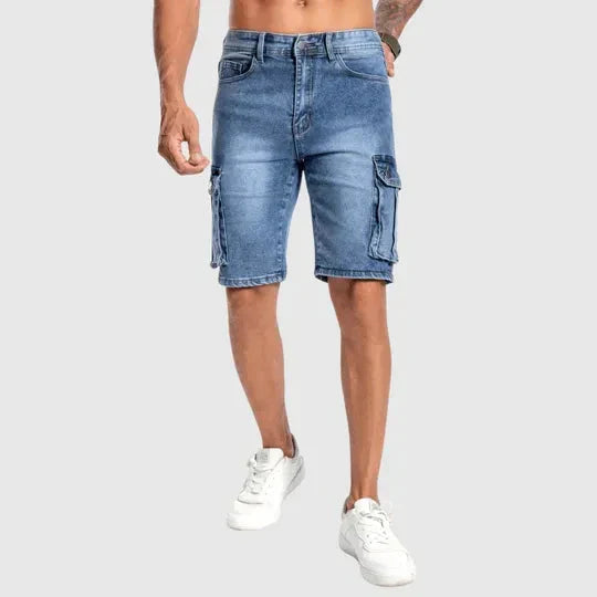 Short en jean homme bleu, coupe ajustée, du S au 3XL, bleu denim