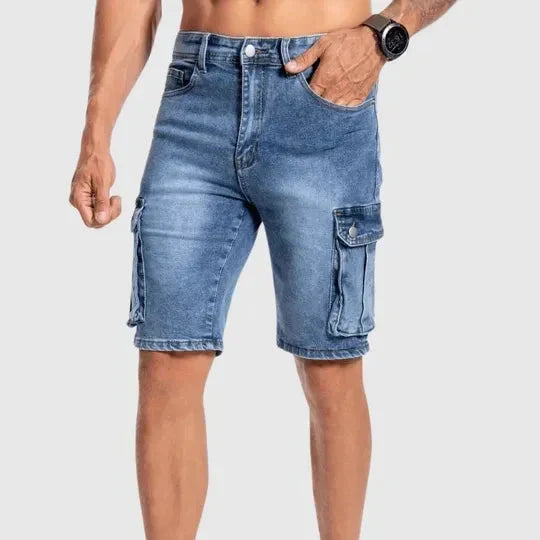 Short en jean homme bleu, coupe ajustée, du S au 3XL