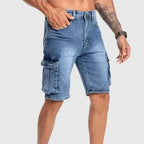 Short en jean homme bleu, coupe ajustée, du S au 3XL
