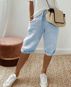 Short long femme d'été, cinq coloris, du S au 3XL, bleu