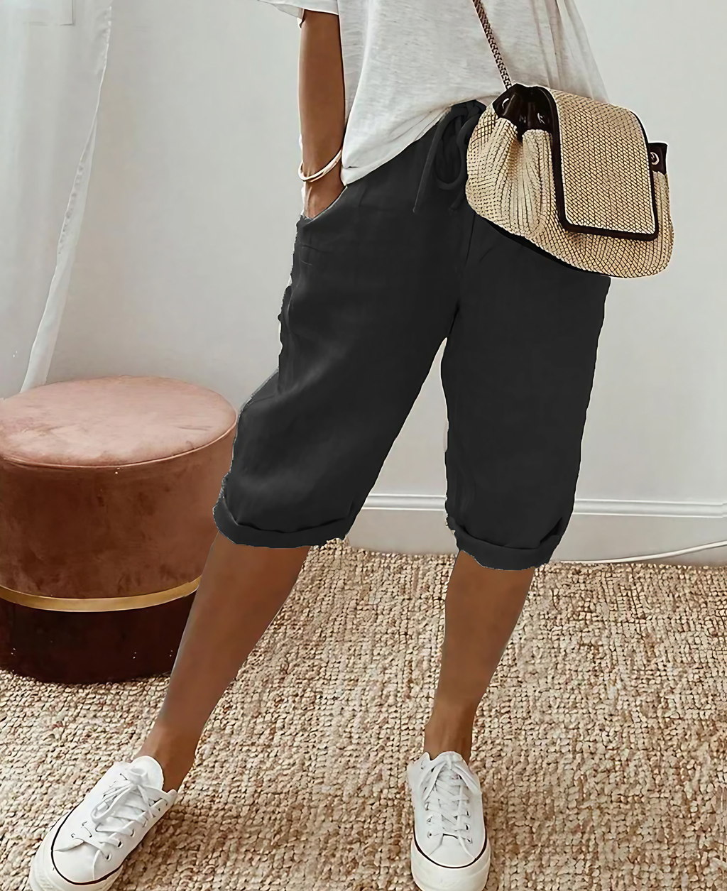 Short long femme d'été, cinq coloris, du S au 3XL, noir