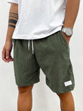 Short en velours côtelé homme, coupe ample, neuf coloris, vert