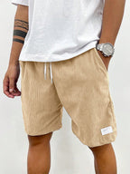 Short en velours côtelé homme, coupe ample, neuf coloris, beige