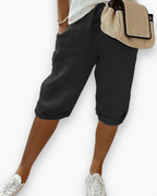 Short femme ample et léger à poches, cinq coloris, du S au 2XL, noir