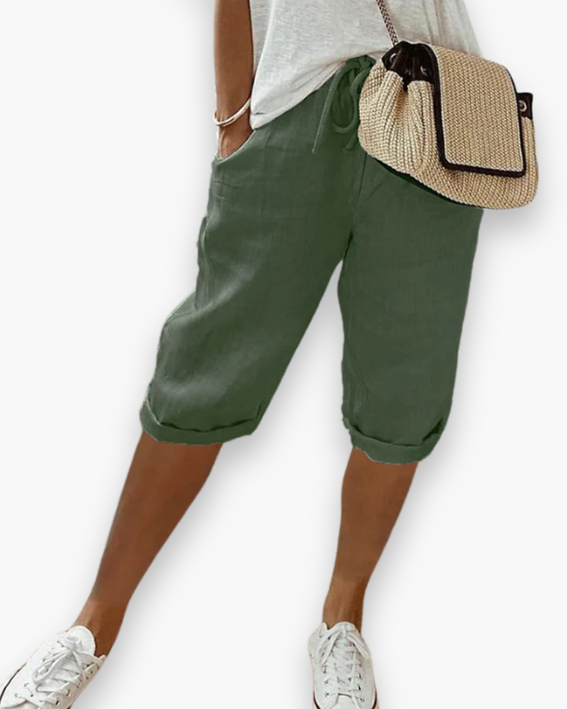 Short femme ample et léger à poches, cinq coloris, du S au 2XL, vert