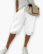 Short femme ample et léger à poches, cinq coloris, du S au 2XL, blanc