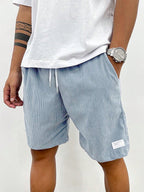 Short en velours côtelé homme, coupe ample, du XS au 4XL, bleu clair