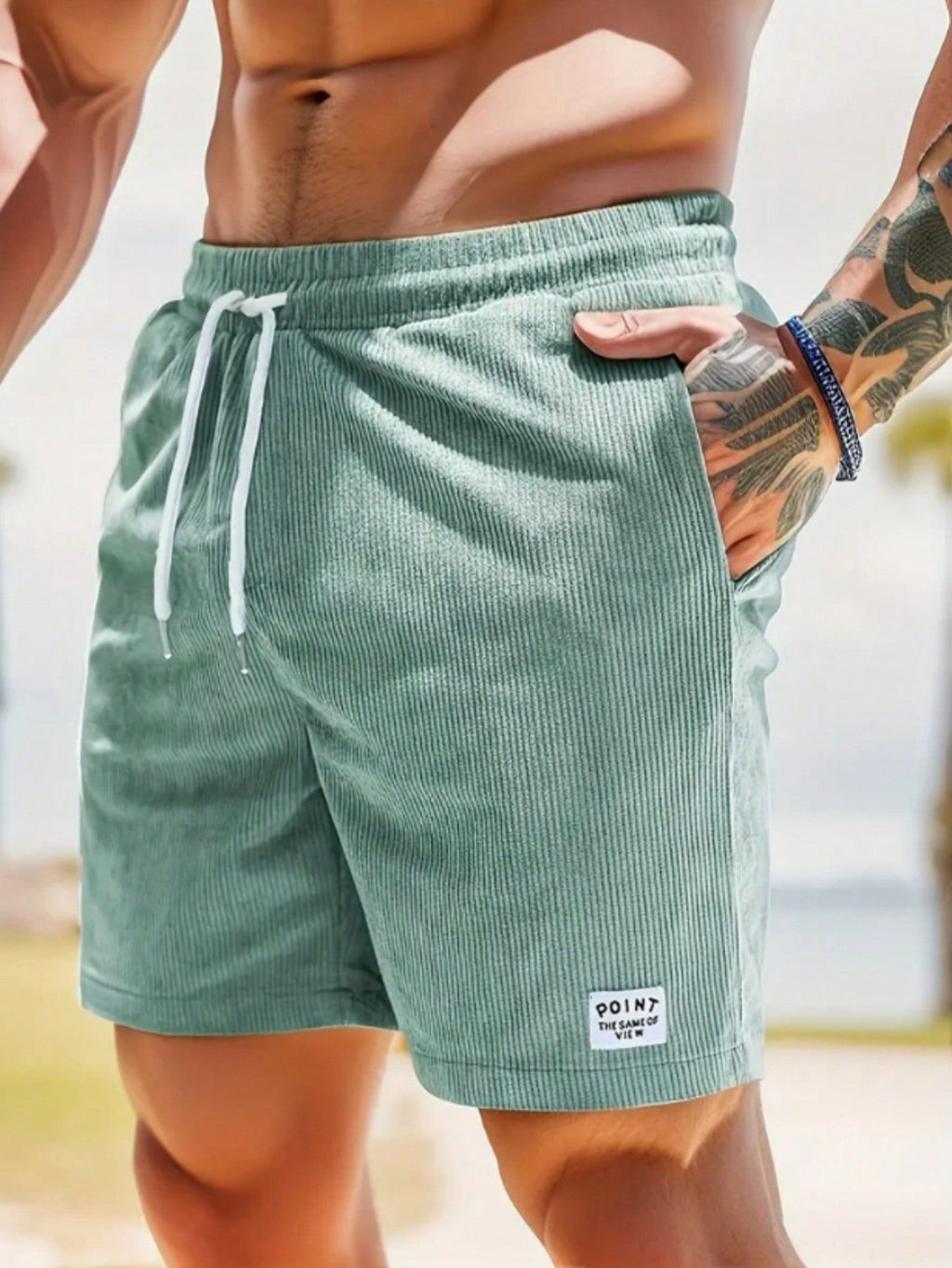 Short en velours côtelé homme, coupe ample, du XS au 4XL