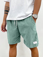 Short en velours côtelé homme, coupe ample, du XS au 4XL, vert clair