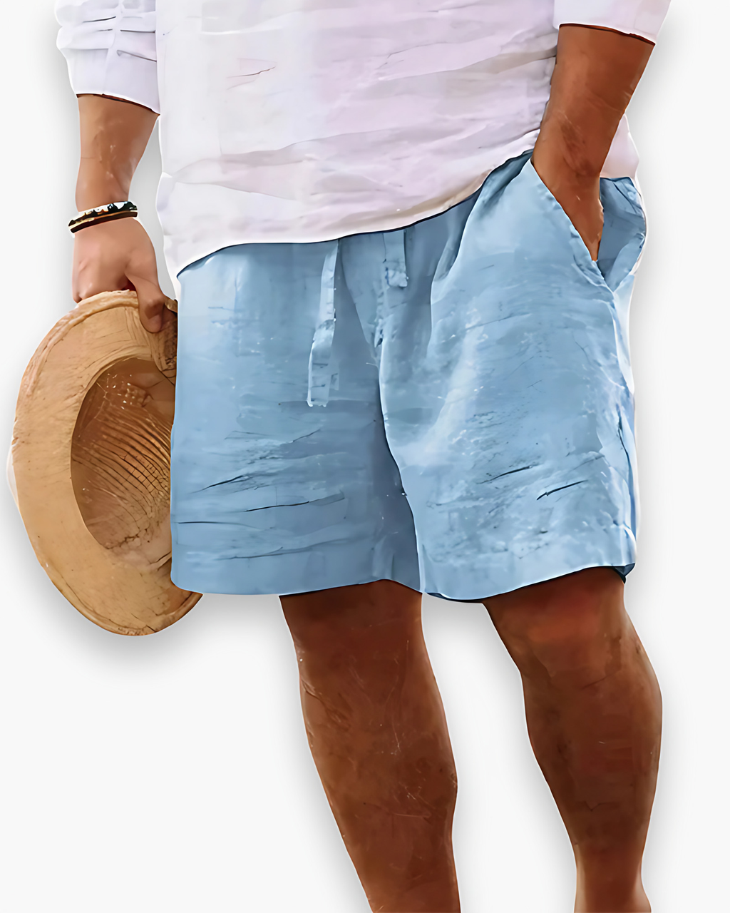 Short homme léger pour l'été, sept coloris, du S au 5XL, bleu clair