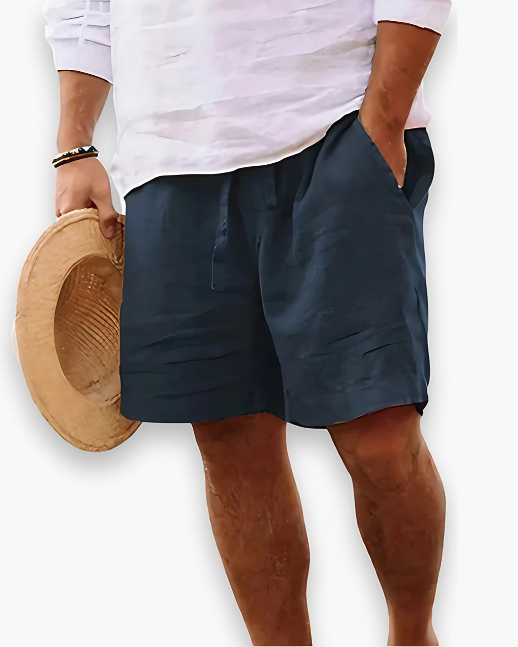 Short homme léger pour l'été, sept coloris, du S au 5XL, bleu marine