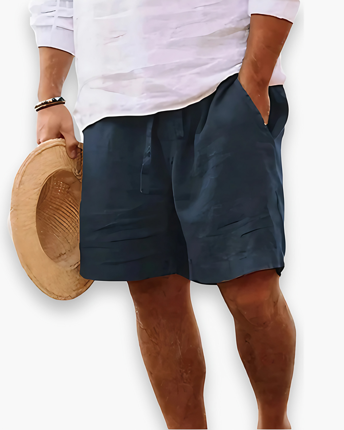 Short homme léger pour l'été, sept coloris, du S au 5XL, bleu marine