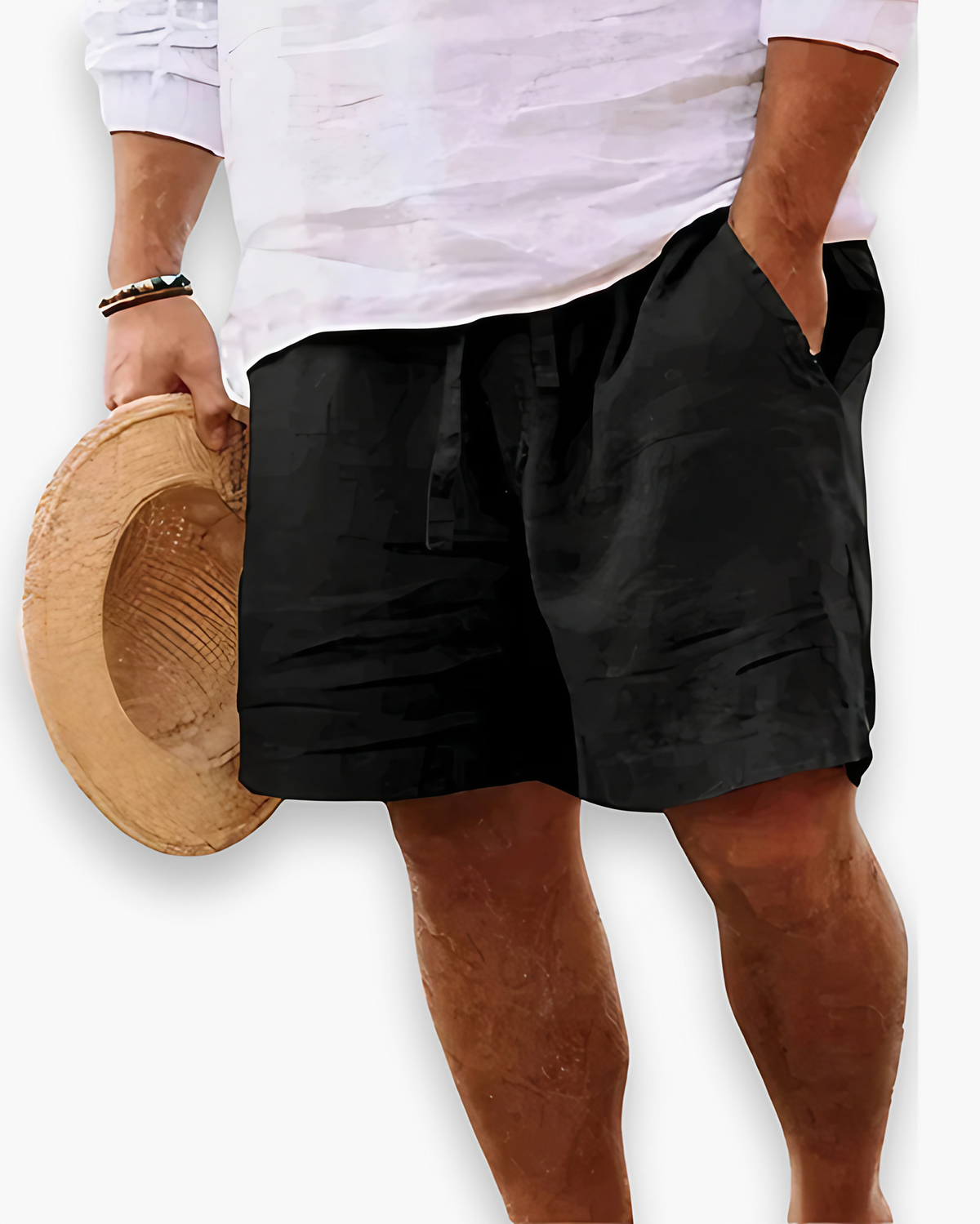 Short homme léger pour l'été, sept coloris, du S au 5XL, noir