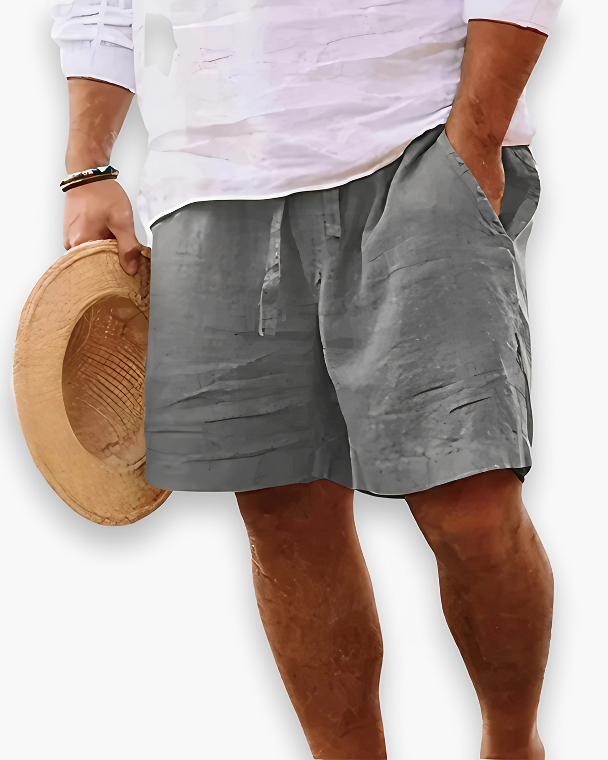 Short homme léger pour l'été, sept coloris, du S au 5XL, gris