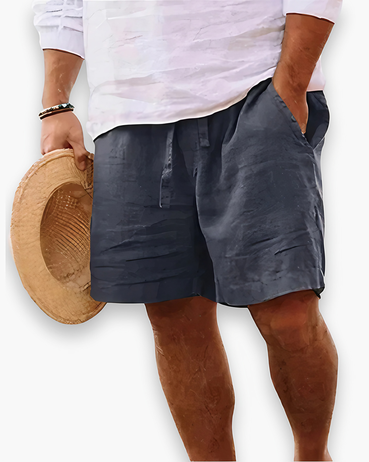 Short homme léger pour l'été, sept coloris, du S au 5XL, gris foncé