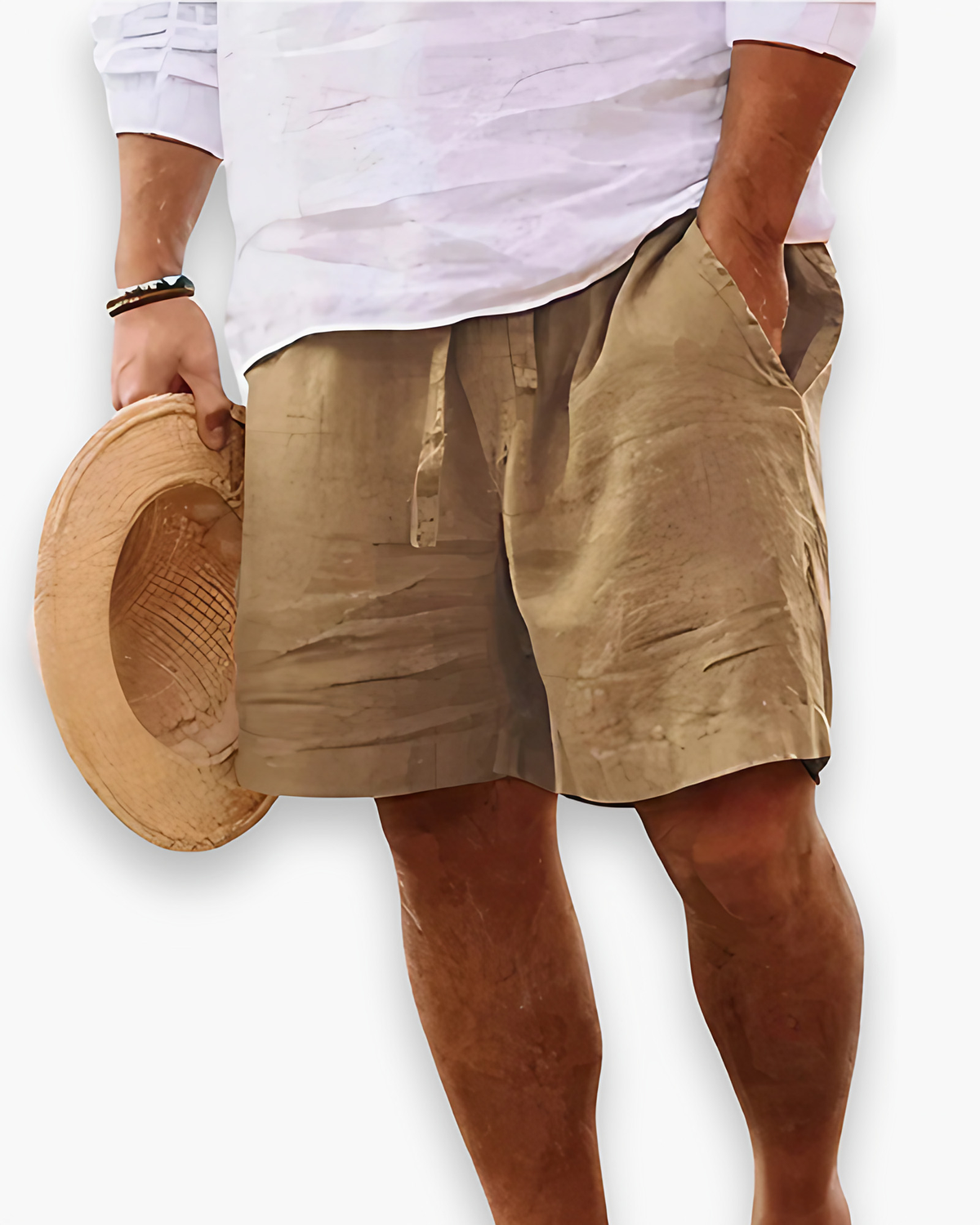 Short homme léger pour l'été, sept coloris, du S au 5XL, kaki