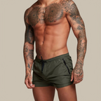 Short homme stretch à séchage rapide, taille à cordon, huit coloris, kaki