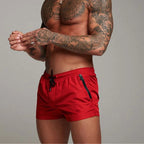 Short homme stretch à séchage rapide, taille à cordon, huit coloris, rouge