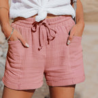 Short femme à taille ajustable, cinq coloris, du XS au 2XL, rose