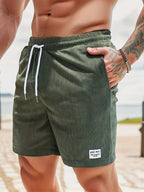 Short rayé homme pour l'été, sept coloris, du S au 2XL, vert armée
