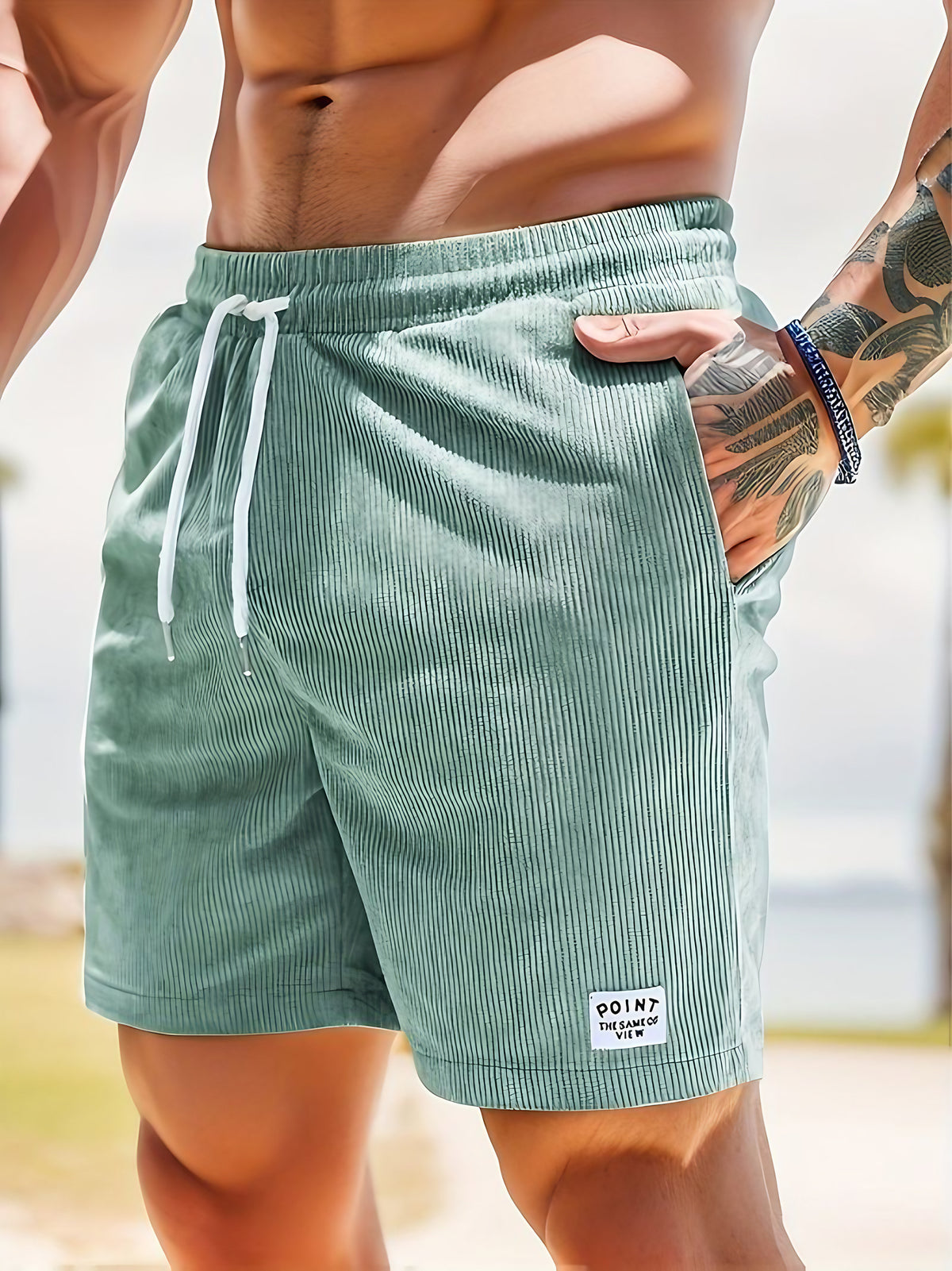 Short rayé homme pour l'été, sept coloris, du S au 2XL, cygne foncé