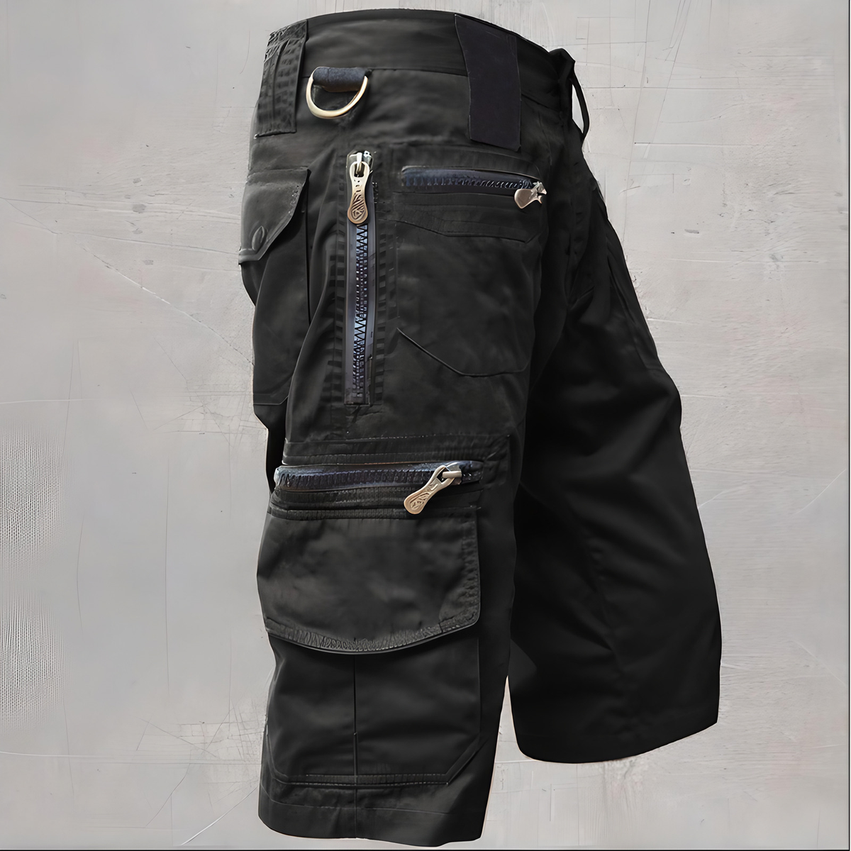 Short tactique homme multipoches, taille ajustable, du S au 5XL, noir